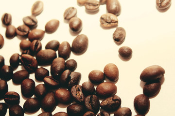coffee beans on a white background.