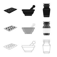 Vector design of retail and healthcare icon. Set of retail and wellness vector icon for stock.