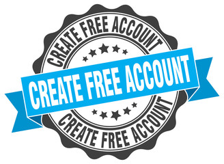 Obraz premium create free account stamp. sign. seal