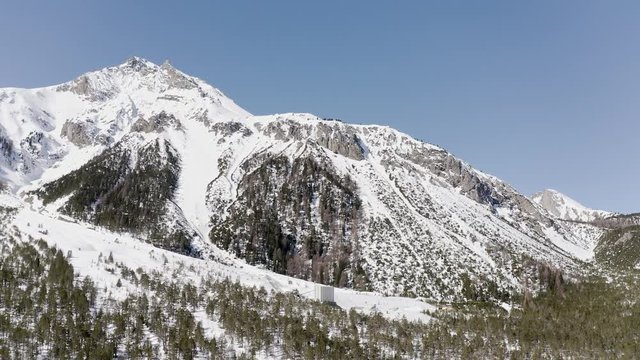 Aerial shot of Fuorn Pass or Ofen Pass in Switzerland
