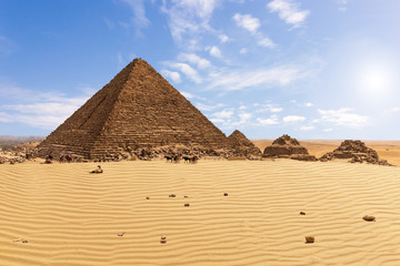The Pyramid of Menkaure and the pyramid companions, Giza, Egypt
