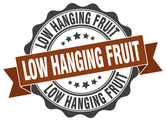 low hanging fruit stamp. sign. seal