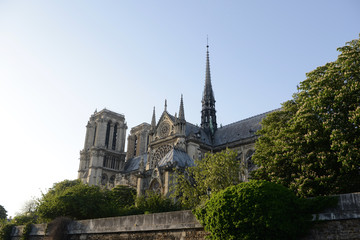 Paris, France - 06-05-2018: Cathedral Notre Dame in Paris. Famous and important Gothic Building in history of art. 