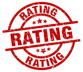 rating round red grunge stamp