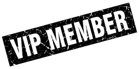 square grunge black vip member stamp