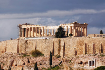 Parthenon ancient temple on acropolis hill, Athens Greece