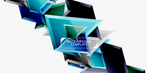 Minimal geometrical triangles with 3d effect abstract background template