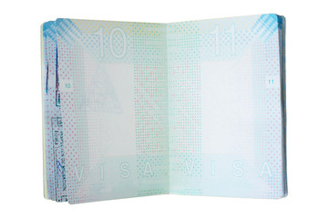 Used dutch passport, empty stamp page