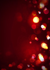 Abstract red bokeh background.Glitter vintage lights background.