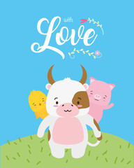 cute animals love card
