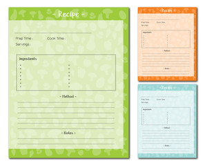 Recipe template food background vector