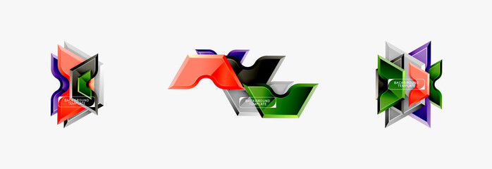 Modern geometric shapes abstract background or logo element. Dynamic color design