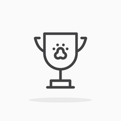 Pet award icon in line style. Editable stroke.