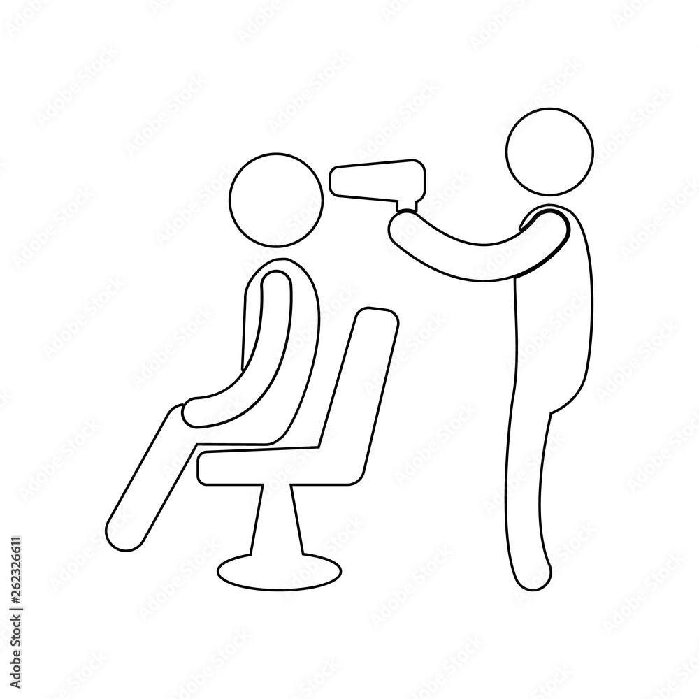 Aufkleber hairdresser at work icon. element of barber for mobile concept and web apps icon. outline, thin line