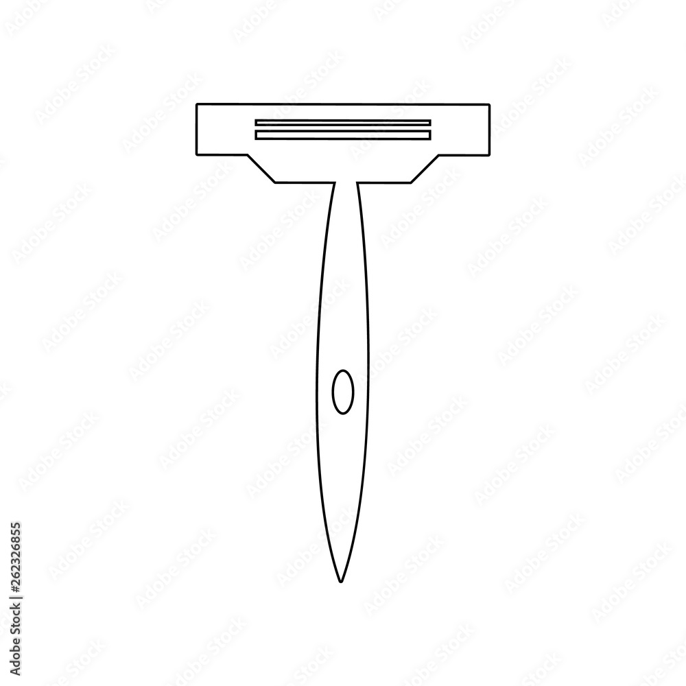 Poster razor for shaving icon. element of barber for mobile concept and web apps icon. outline, thin line i