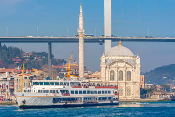 Ortakoy mosque and Bosphorus bridge, Istanbul, Turkey