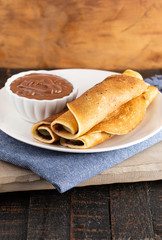 Classic French Crepes with Chocolate Hazelnut Spread