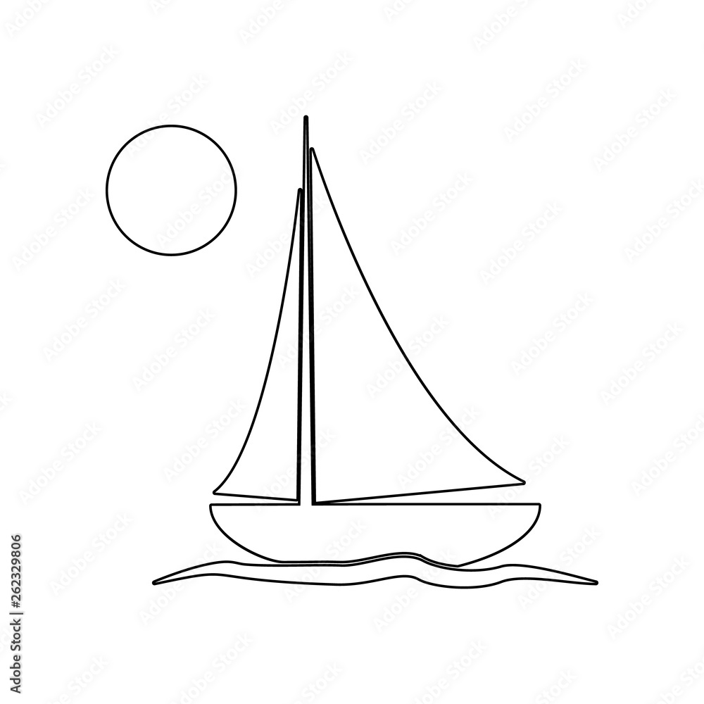 Poster yacht icon. element of beach for mobile concept and web apps icon. outline, thin line icon for websi