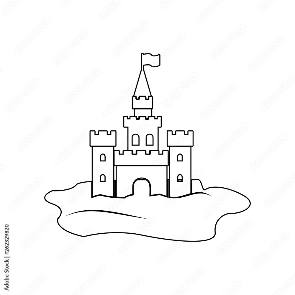 Poster sand castle icon. element of beach for mobile concept and web apps icon. outline, thin line icon for