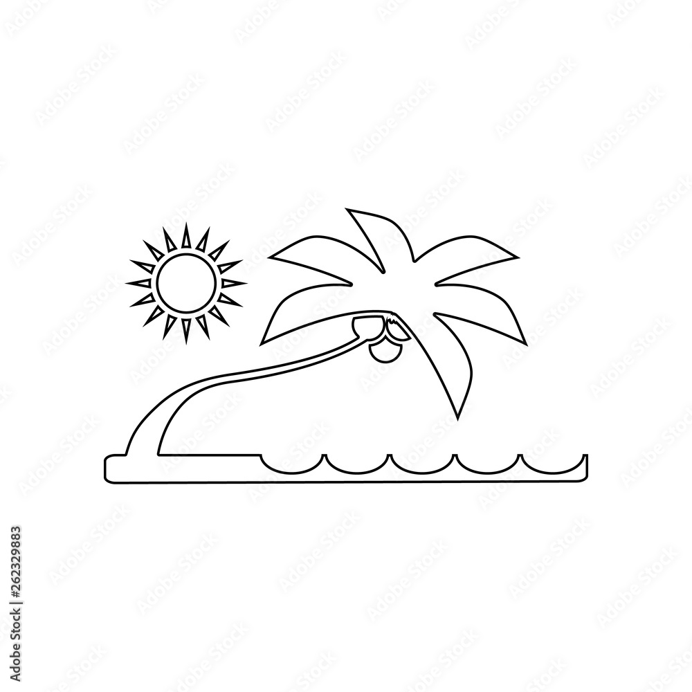 Poster beach flat icon. element of beach for mobile concept and web apps icon. outline, thin line icon for 