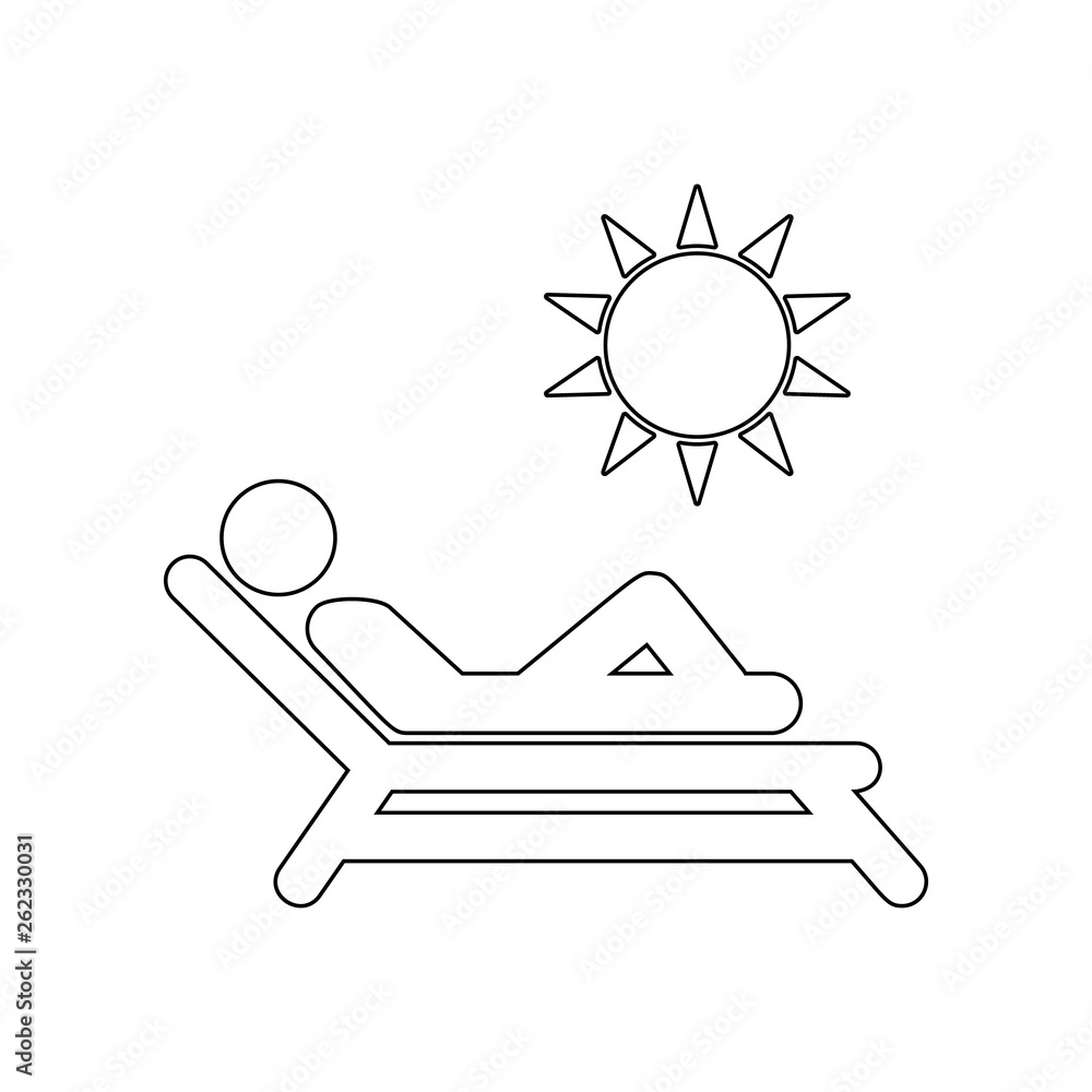 Poster sunbathe icon. element of beach for mobile concept and web apps icon. outline, thin line icon for we