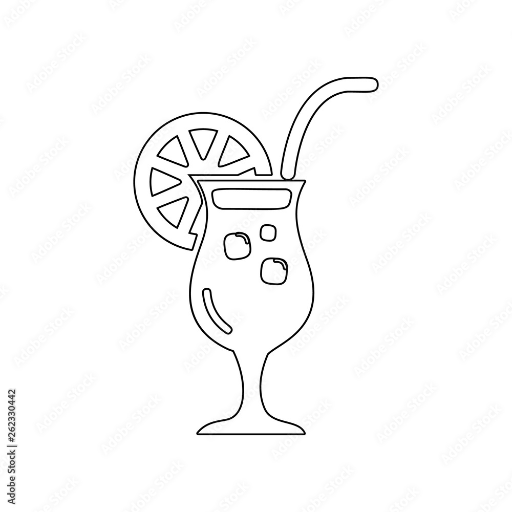Poster coctail icon. element of beach for mobile concept and web apps icon. outline, thin line icon for web
