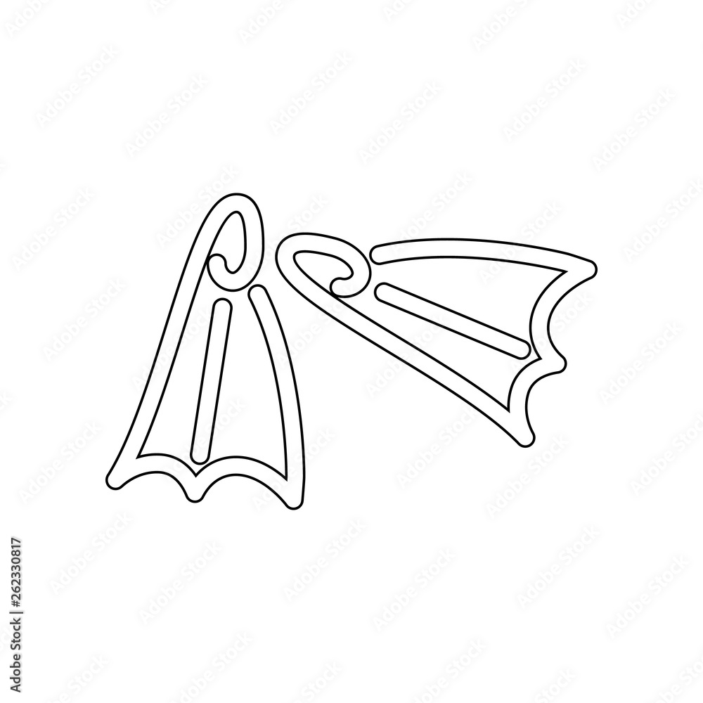 Poster diving flippers icon. element of beach for mobile concept and web apps icon. outline, thin line icon