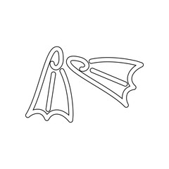 Diving flippers icon. Element of Beach for mobile concept and web apps icon. Outline, thin line icon for website design and development, app development