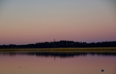 Obraz na płótnie Canvas Cinematic image of Nordic Spring Evening, Helsinki, Finland