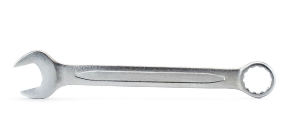 Wrench close-up on a white background. Isolated.