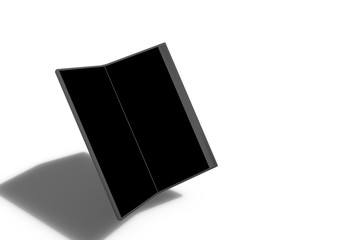 Foldable smartphone. Black and white smartphone on isolated background. Modern smartphone of the future.