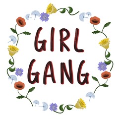 Girl gang. Hand lettering illustration. - 262332070