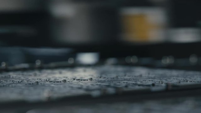 Producing Printed Circut Board. Advanced Robotic Arm Technology Producing Pcbs