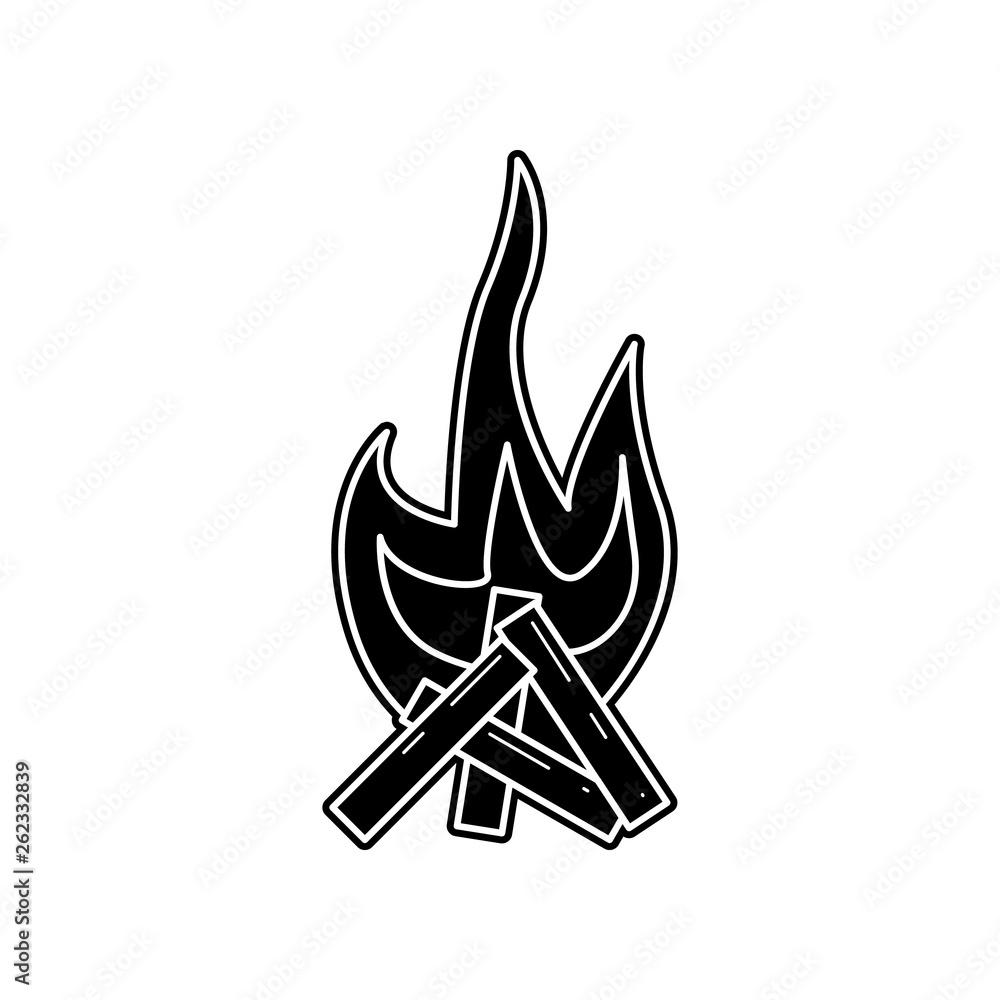 Poster bonfire icon. element of camping for mobile concept and web apps icon. glyph, flat icon for website 
