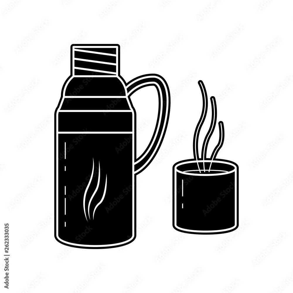 Poster thermos flask icon. element of camping for mobile concept and web apps icon. glyph, flat icon for we