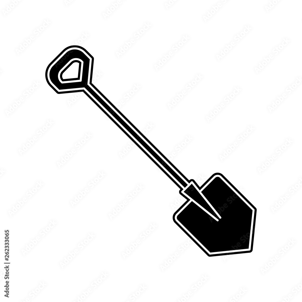 Poster shovel icon. element of camping for mobile concept and web apps icon. glyph, flat icon for website d