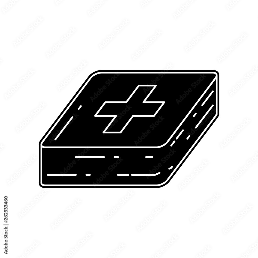 Poster first-aid kit icon. element of camping for mobile concept and web apps icon. glyph, flat icon for we