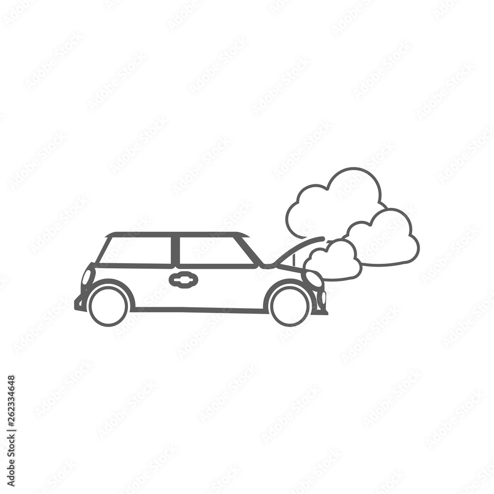 Poster spoiled car couples icon. element of car repear for mobile concept and web apps icon. outline, thin 