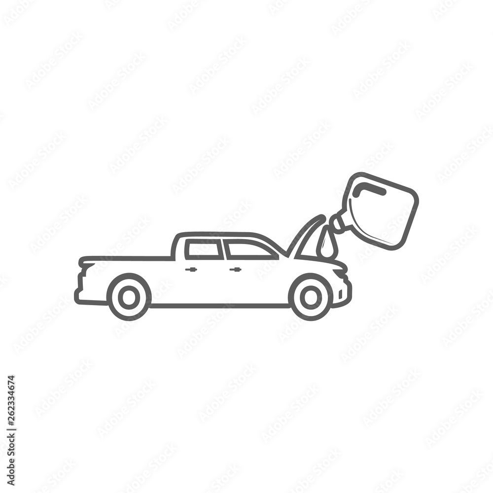 Poster oil change in the car icon. element of car repear for mobile concept and web apps icon. outline, thi