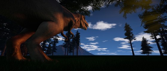 Extremely detailed and realistic high resolution 3D illustration of a T-Rex Dinosaur © Sasa Kadrijevic