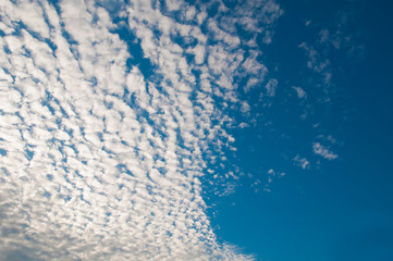 little white clouds in the blue sky