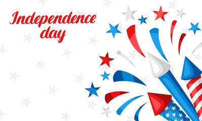 Fourth of July Independence Day greeting card.