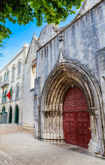 The ruins of Carmo Convent and church, that were damaged during the earthquake in city, nowadays it...