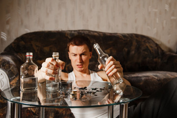 angry alcoholic. addiction. bad habit. social disease.