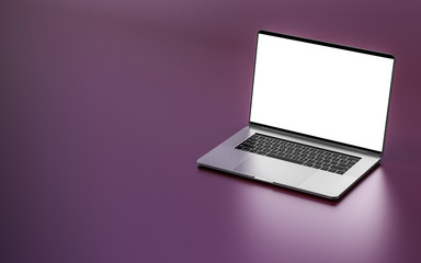 Laptop with blank screen. Template, mockup. - obrazy, fototapety, plakaty