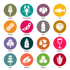 Allergens icon set