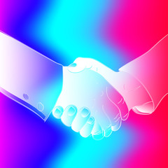 abstract handshake on an abstract background