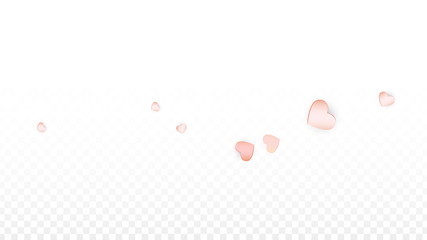 Love Hearts Confetti Falling Background. St. Valentine's Day pattern Romantic Scattered Hearts. Vector Illustration for Cards, Banners, Posters, Flyers for Wedding, Anniversary, Birthday Party, Sales.