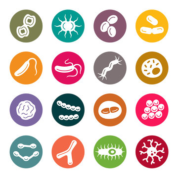 Microbes icon set