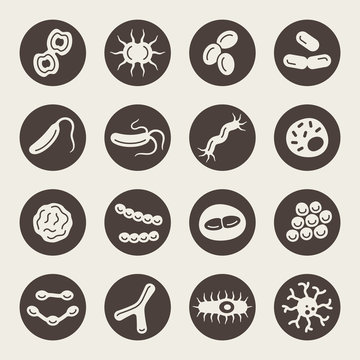 Bacteria icon set